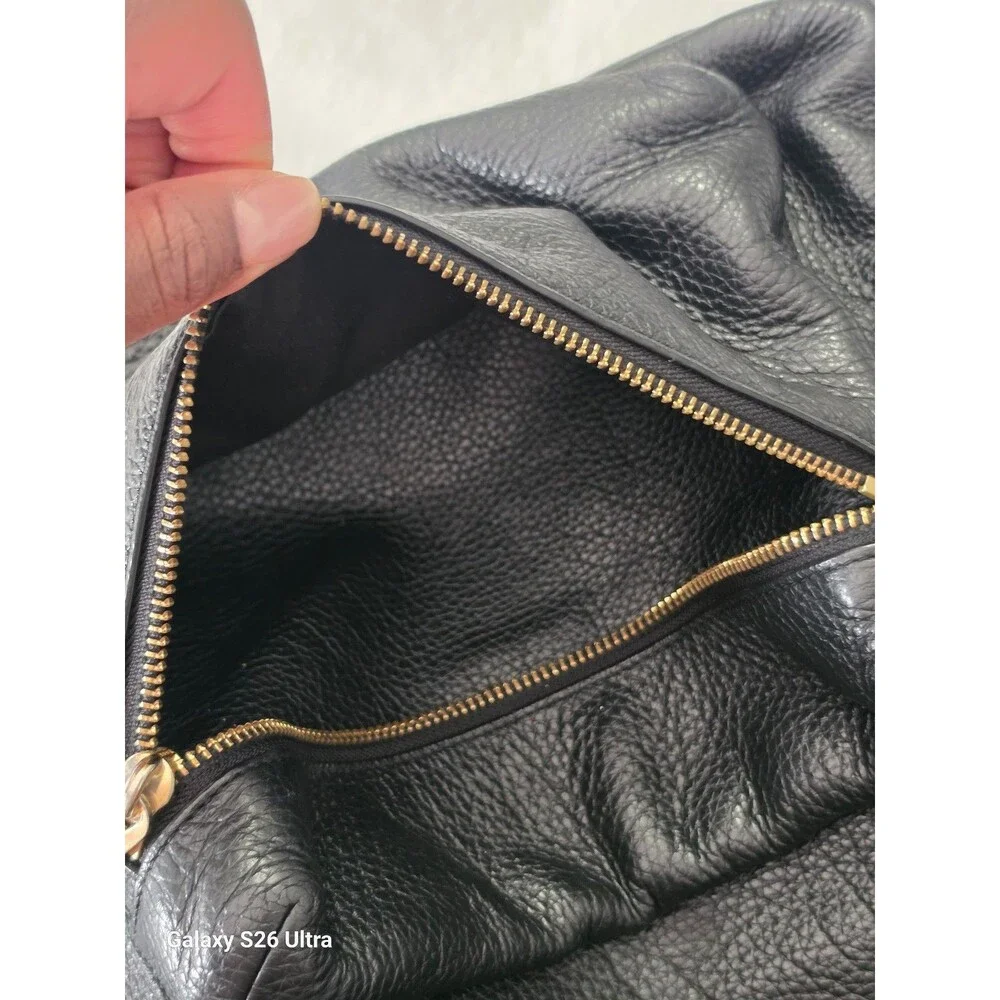 Coach Charlie Medium Black Pebbled Leather Backpack